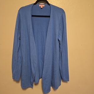 Lilly Pulitzer Casual Cardigan Sweater Open Front Blue XL